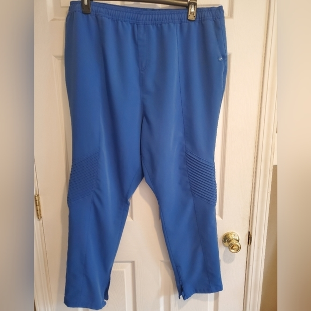Jaanuu Scrub Pants‎ Zip Hem Plus Size 1X Royal Blue J95119C